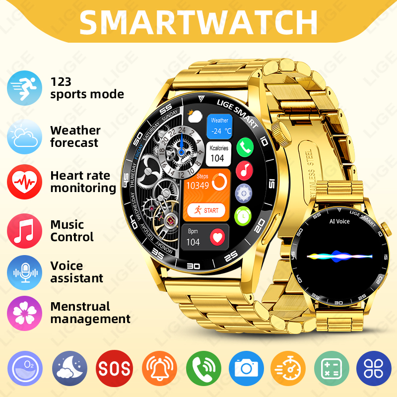 Luxury Watch On Wrist - LIGE Luxury Smart Watch For Man