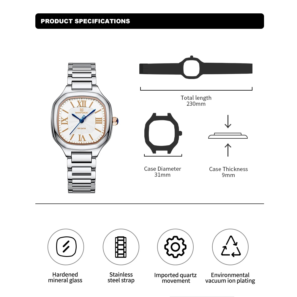 NAVIFORCE Luxury Women's Watch - Quiet Luxury Watch recension och pris