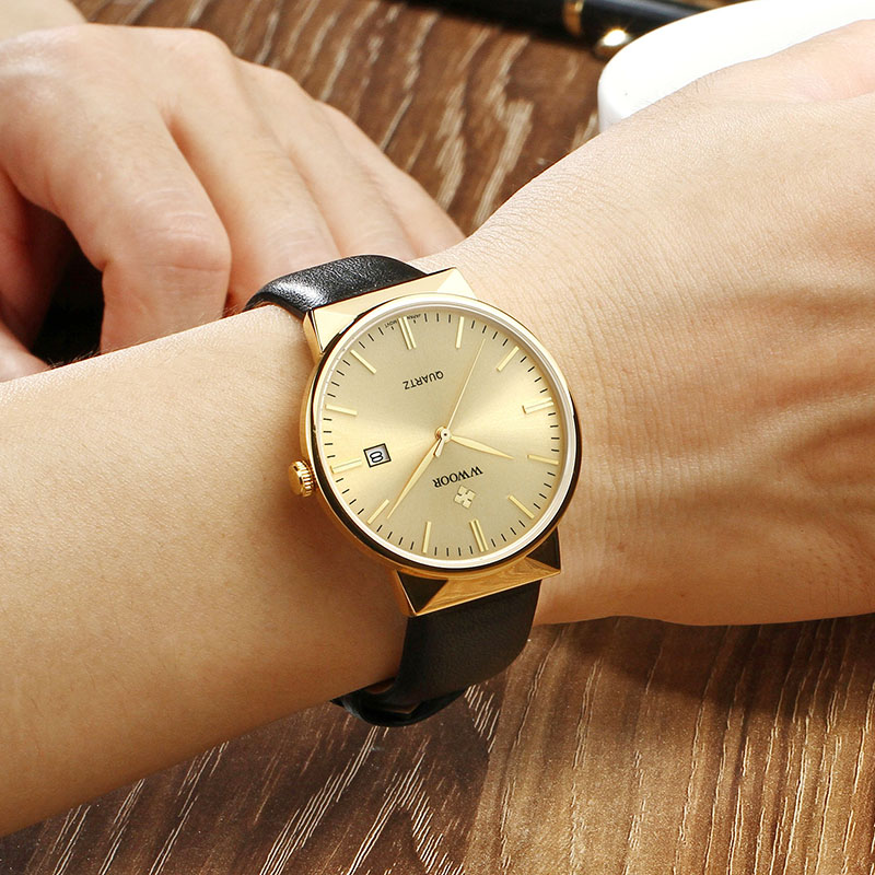 WWOOR Men's Watches Top Brand  - Luxury Watch Gold And Black recension och pris