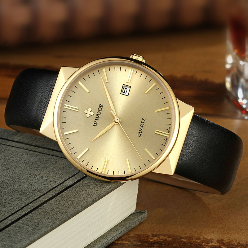 WWOOR Men's Watches Top Brand  - Luxury Watch Gold And Black recension och pris