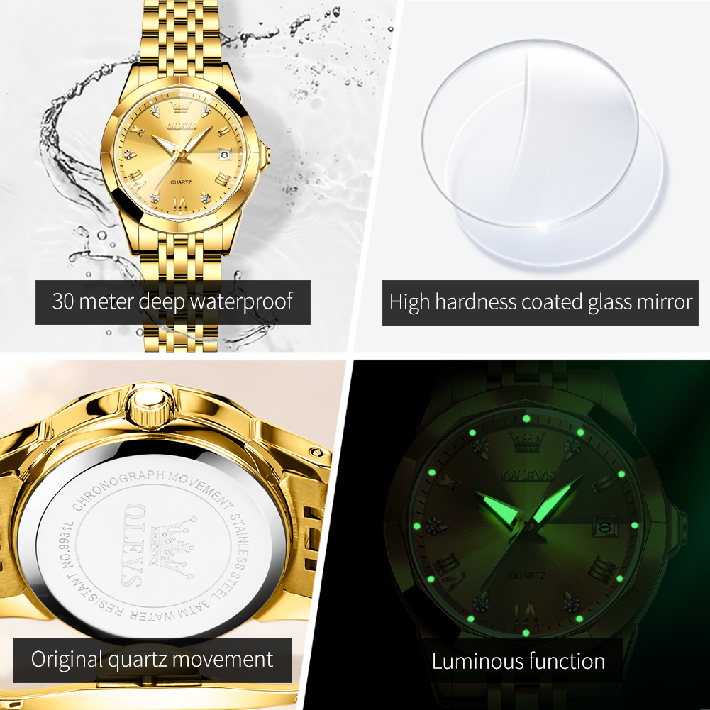 OLEVS Fashion Golden Watch for - Lux Watch recension och pris
