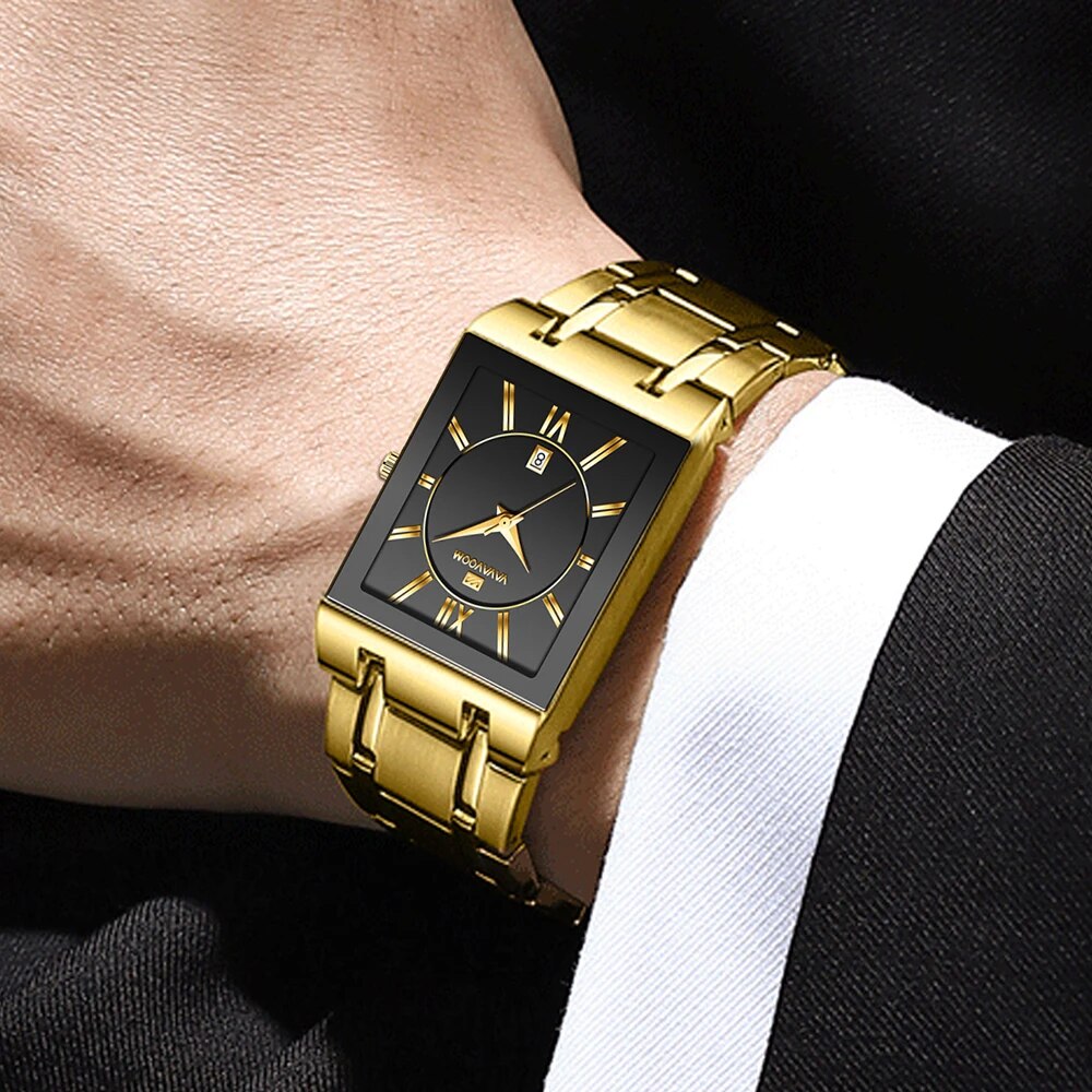 Men Business Watch Simple Desi - Luxury Watch Gold And Black recension och pris